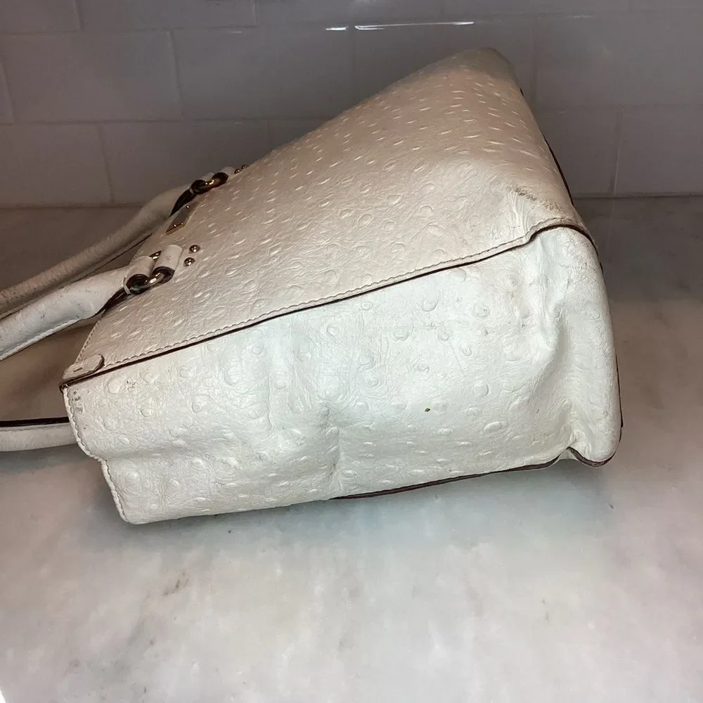 Kate Spade Bag Purse Handbag Leather Wellesley Quinn Ostrich Tote Preloved Bag